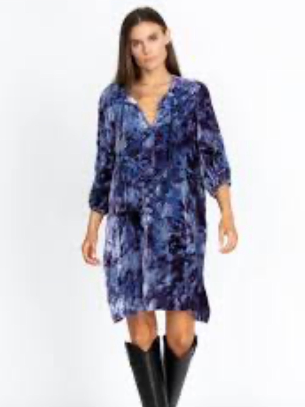 Johnny Was , Velvet  azure peacock released Dress
